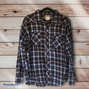 Wrangler L Western Snap Front 2 Pocket Flannel